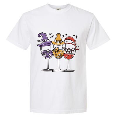 Holidays Wine Glasses Festive Garment-Dyed Heavyweight T-Shirt