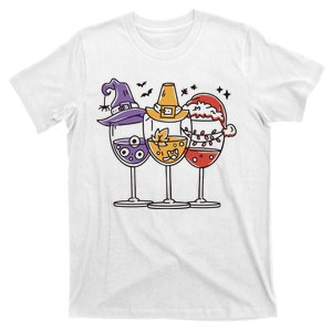 Holidays Wine Glasses Festive T-Shirt