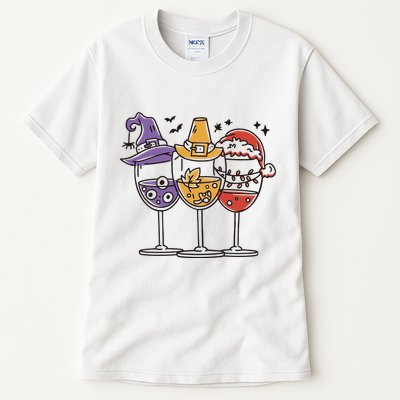 Holidays Wine Glasses Festive Tall T-Shirt