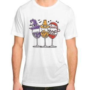 Holidays Wine Glasses Festive Adult ChromaSoft Performance T-Shirt