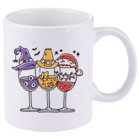 Holidays Wine Glasses Festive 11oz C Handle Ceramic Mug