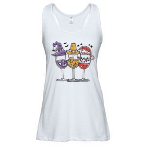 Holidays Wine Glasses Festive Ladies Essential Flowy Tank