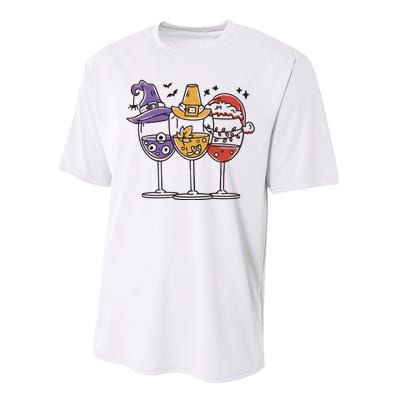 Holidays Wine Glasses Festive Performance Sprint T-Shirt