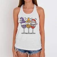 Holidays Wine Glasses Festive Women's Knotted Racerback Tank