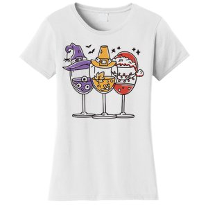 Holidays Wine Glasses Festive Women's T-Shirt