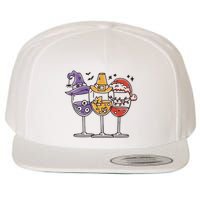 Holidays Wine Glasses Festive Wool Snapback Cap