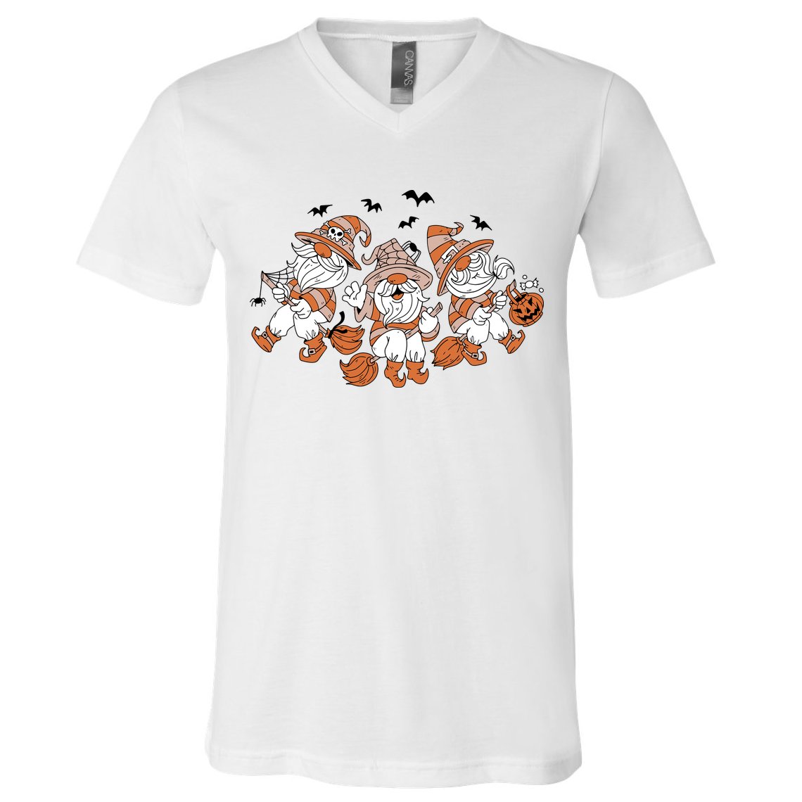 Halloween Witchy Gnomes Holiday V-Neck T-Shirt