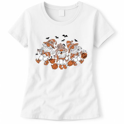 Halloween Witchy Gnomes Holiday Womens T-Shirt