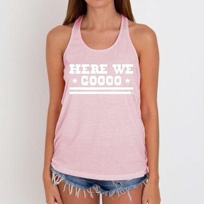 Here We Go Dallas Football Women's Knotted Racerback Tank