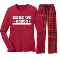 Here We Go Dallas Football Women's Long Sleeve Flannel Pajama Set 