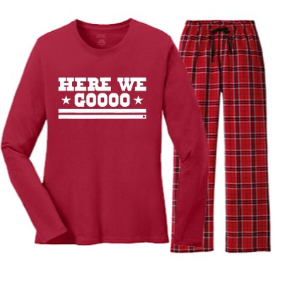 Here We Go Dallas Football Women's Long Sleeve Flannel Pajama Set 