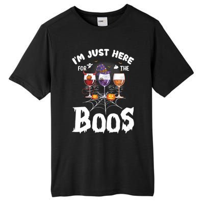 Halloween Wine Glasses Of Wine IM Just Here For The Boos Tall Fusion ChromaSoft Performance T-Shirt