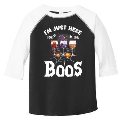 Halloween Wine Glasses Of Wine IM Just Here For The Boos Toddler Fine Jersey T-Shirt