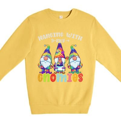 Hanging With Gnomies Gnome Merry Christmas Tie Dye Pajamas Premium Crewneck Sweatshirt