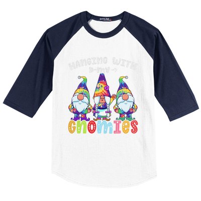 Hanging With Gnomies Gnome Merry Christmas Tie Dye Pajamas Baseball Sleeve Shirt