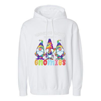 Hanging With Gnomies Gnome Merry Christmas Tie Dye Pajamas Garment-Dyed Fleece Hoodie