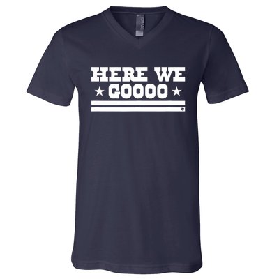 Here We Go Dallas Football V-Neck T-Shirt