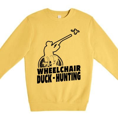 Hunter Wheelchair Geese Hunt Goose Duck Hunting Great Gift Premium Crewneck Sweatshirt