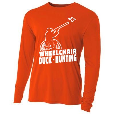 Hunter Wheelchair Geese Hunt Goose Duck Hunting Great Gift Cooling Performance Long Sleeve Crew