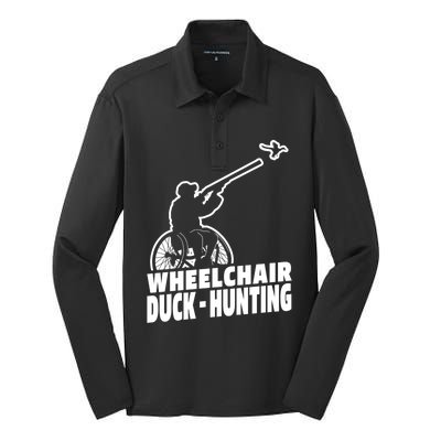 Hunter Wheelchair Geese Hunt Goose Duck Hunting Great Gift Silk Touch Performance Long Sleeve Polo