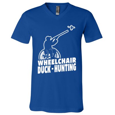 Hunter Wheelchair Geese Hunt Goose Duck Hunting Great Gift V-Neck T-Shirt