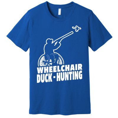 Hunter Wheelchair Geese Hunt Goose Duck Hunting Great Gift Premium T-Shirt