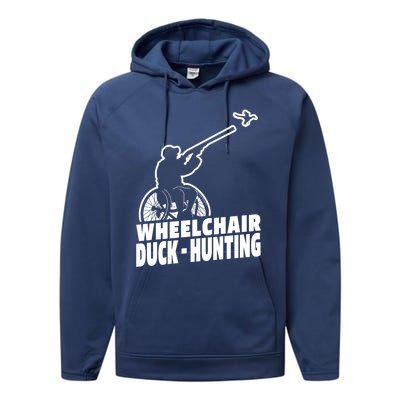 Hunter Wheelchair Geese Hunt Goose Duck Hunting Great Gift Performance Fleece Hoodie