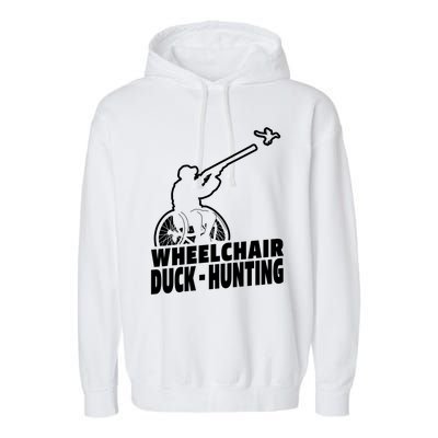 Hunter Wheelchair Geese Hunt Goose Duck Hunting Great Gift Garment-Dyed Fleece Hoodie