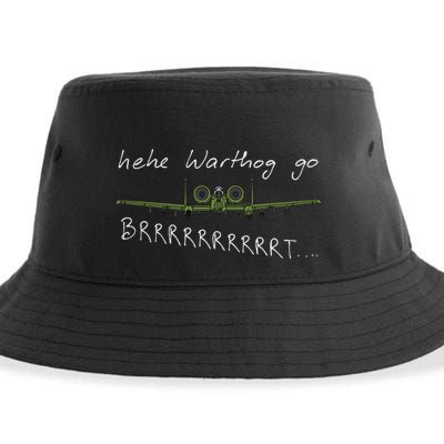 Hehe Warthog Go Brrrrrrrrt A 10 Thunderbolt Ii Military Jet Sustainable Bucket Hat