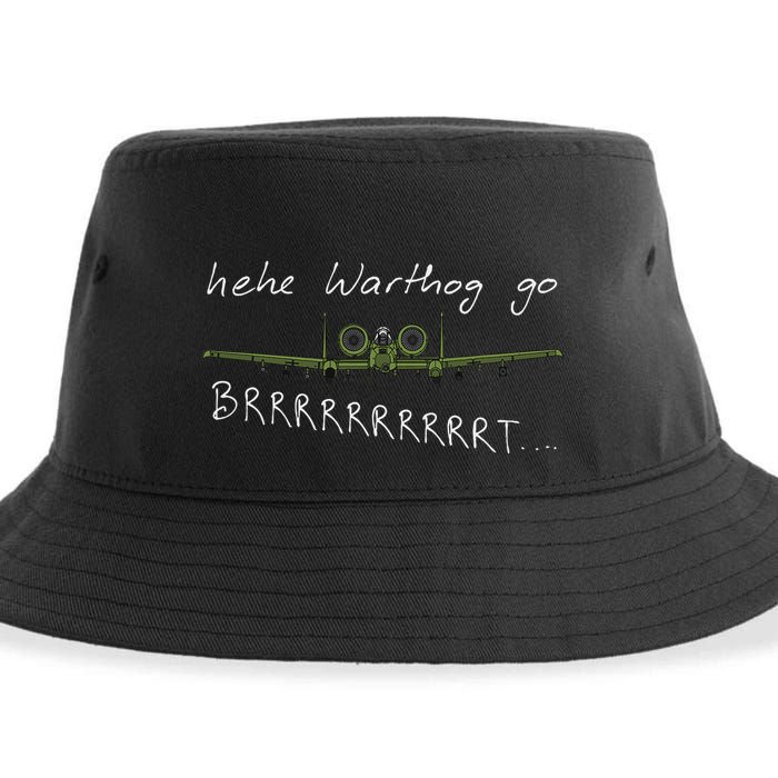 Hehe Warthog Go Brrrrrrrrt A 10 Thunderbolt Ii Military Jet Sustainable Bucket Hat