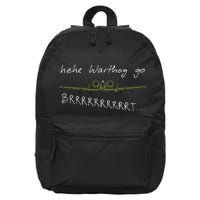 Hehe Warthog Go Brrrrrrrrt A 10 Thunderbolt Ii Military Jet 16 in Basic Backpack