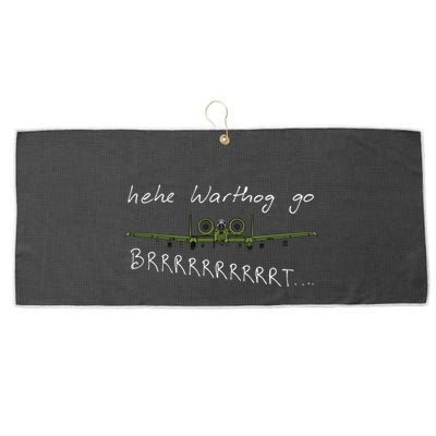 Hehe Warthog Go Brrrrrrrrt A 10 Thunderbolt Ii Military Jet Large Microfiber Waffle Golf Towel