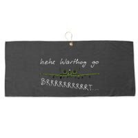 Hehe Warthog Go Brrrrrrrrt A 10 Thunderbolt Ii Military Jet Large Microfiber Waffle Golf Towel