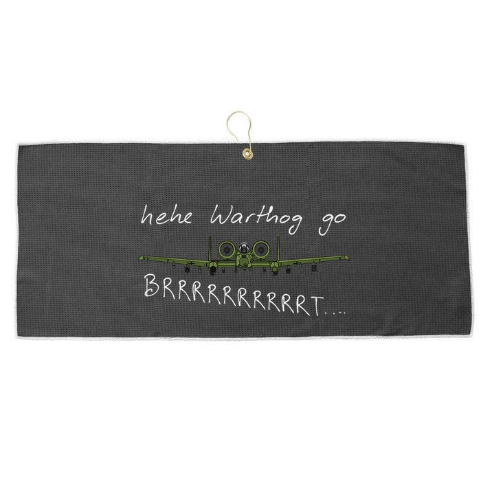 Hehe Warthog Go Brrrrrrrrt A 10 Thunderbolt Ii Military Jet Large Microfiber Waffle Golf Towel