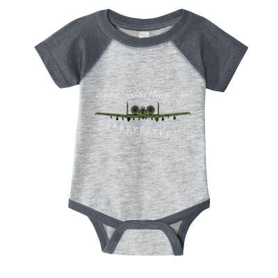 Hehe Warthog Go Brrrrrrrrt A 10 Thunderbolt Ii Military Jet Infant Baby Jersey Bodysuit