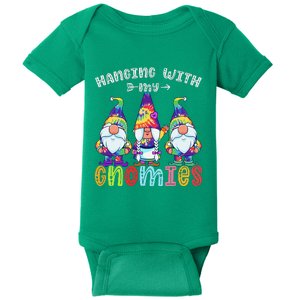 Hanging With Gnomies Gnome Merry Christmas Tie Dye Pajamas Baby Bodysuit