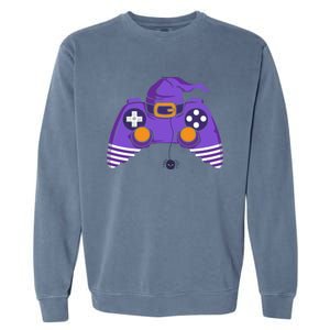 Halloween Witch Gaming Controller Halloween Video Game Gift Garment-Dyed Sweatshirt