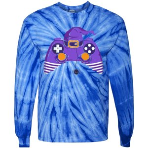 Halloween Witch Gaming Controller Halloween Video Game Gift Tie-Dye Long Sleeve Shirt