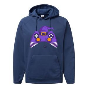 Halloween Witch Gaming Controller Halloween Video Game Gift Performance Fleece Hoodie