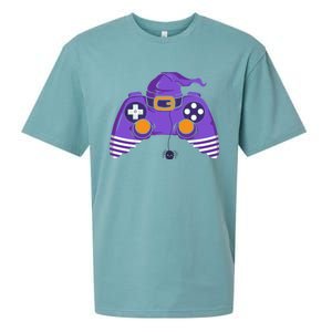 Halloween Witch Gaming Controller Halloween Video Game Gift Sueded Cloud Jersey T-Shirt