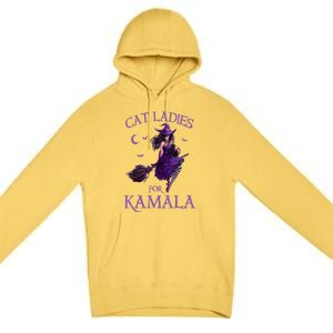 Halloween Witches Harris Cat Ladies For Kamala Harris 2024 Gift Premium Pullover Hoodie