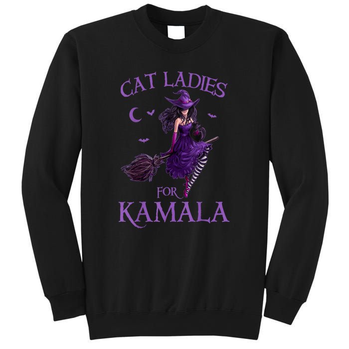 Halloween Witches Harris Cat Ladies For Kamala Harris 2024 Gift Sweatshirt