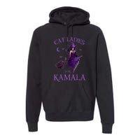 Halloween Witches Harris Cat Ladies For Kamala Harris 2024 Gift Premium Hoodie