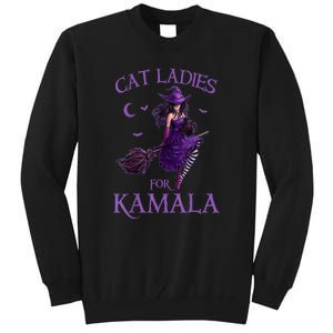 Halloween Witches Harris Cat Ladies For Kamala Harris 2024 Gift Tall Sweatshirt