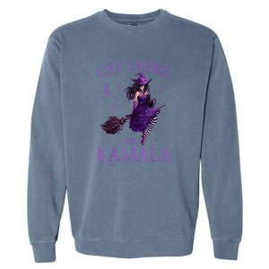 Halloween Witches Harris Cat Ladies For Kamala Harris 2024 Gift Garment-Dyed Sweatshirt