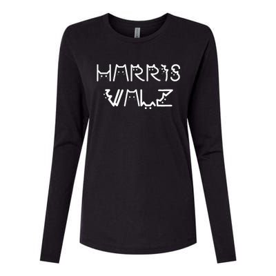 Harris Waltz Harris Walz Kamala Tim Democratic Vp President Womens Cotton Relaxed Long Sleeve T-Shirt