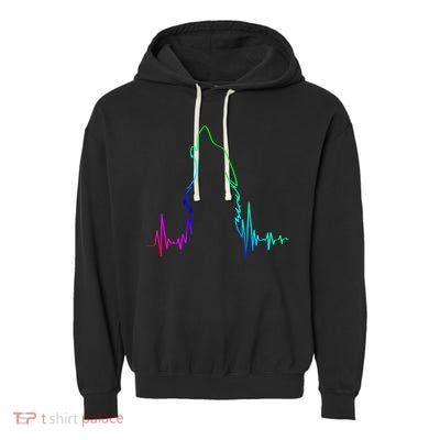 Howling Wolf Heartbeat Gift Spirit Animal Wolf Gift Garment-Dyed Fleece Hoodie