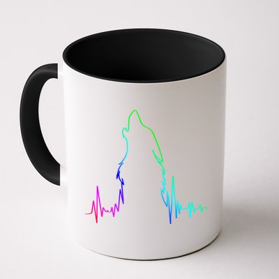 Howling Wolf Heartbeat Gift Spirit Animal Wolf Gift Mug