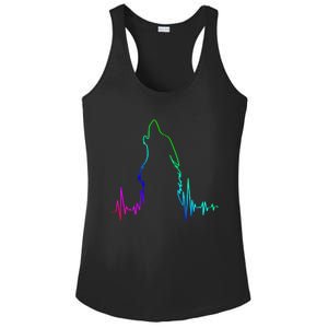 Howling Wolf Heartbeat Gift Spirit Animal Wolf Gift Ladies PosiCharge Competitor Racerback Tank