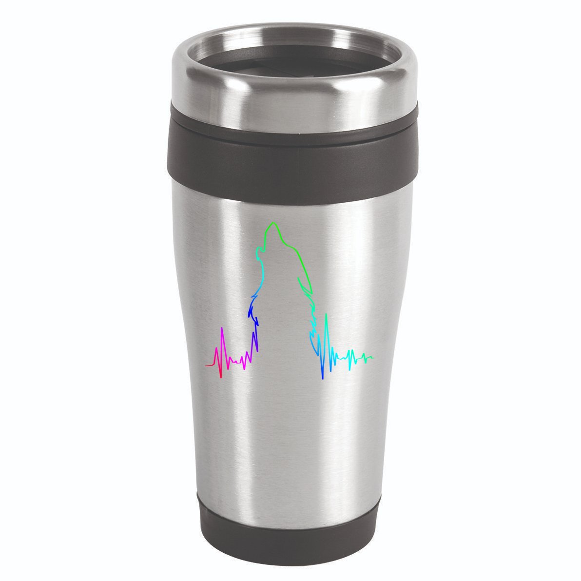 Howling Wolf Heartbeat Gift Spirit Animal Wolf Gift 16oz Travel Tumbler